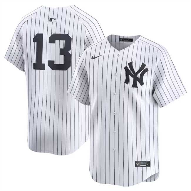Men%27s New York Yankees #13 Jazz Chisholm Jr White 2024 Home Limited Stitched Baseball Jersey Dzhi->los angeles dodgers->MLB Jersey